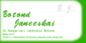 botond janecskai business card